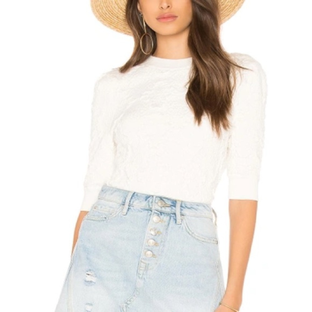 FREE PEOPLE Eden Short Sleeve Top In Ivory